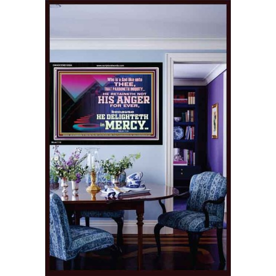 THE LORD DELIGHTETH IN MERCY  Contemporary Christian Wall Art Acrylic Frame  GWASCEND10564  