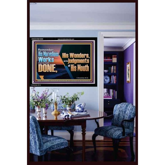 REMEMBER HIS WONDERS AND THE JUDGMENTS OF HIS MOUTH  Church Acrylic Frame  GWASCEND10659  