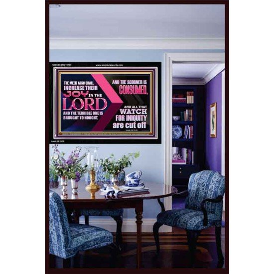 THE MEEK ALSO SHALL INCREASE THEIR JOY IN THE LORD  Scriptural Décor Acrylic Frame  GWASCEND10735  