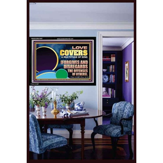 FORGIVES AND DISREGARDS THE OFFENSES OF OTHERS  Religious Wall Art Acrylic Frame  GWASCEND12067  
