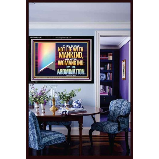 THOU SHALT NOT LIE WITH MANKIND AS WITH WOMANKIND IT IS ABOMINATION  Bible Verse for Home Acrylic Frame  GWASCEND12169  