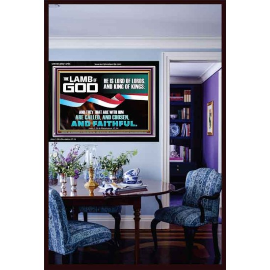 THE LAMB OF GOD LORD OF LORD AND KING OF KINGS  Scriptural Verse Acrylic Frame   GWASCEND12705  