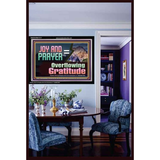 JOY AND PRAYER BRINGS OVERFLOWING GRATITUDE  Bible Verse Wall Art  GWASCEND13117  