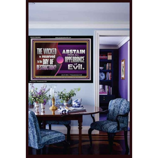 THE WICKED RESERVED FOR DAY OF DESTRUCTION  Acrylic Frame Scripture Décor  GWASCEND9899  