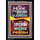 THE HOPE OF THE RIGHTEOUS IS GLADNESS  Children Room Portrait  GWASCEND10024  