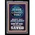 OH YES JESUS LOVED YOU  Modern Wall Art  GWASCEND10070  "25x33"