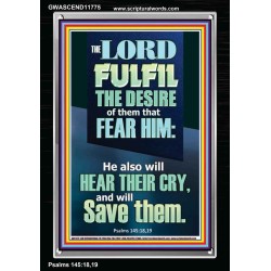 DESIRE OF THEM THAT FEAR HIM WILL BE FULFILL  Contemporary Christian Wall Art  GWASCEND11775  "25x33"