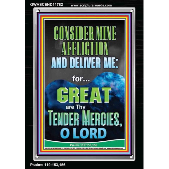 CONSIDER MINE AFFLICTION O LORD MY GOD  Christian Quote Portrait  GWASCEND11782  