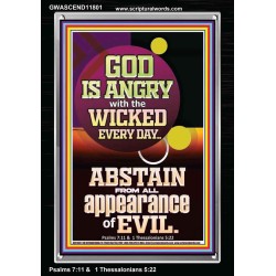 GOD IS ANGRY WITH THE WICKED EVERY DAY ABSTAIN FROM EVIL  Scriptural Décor  GWASCEND11801  "25x33"