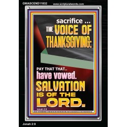 SACRIFICE THE VOICE OF THANKSGIVING  Custom Wall Scripture Art  GWASCEND11832  "25x33"