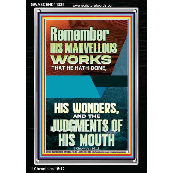 HIS MARVELLOUS WONDERS AND THE JUDGEMENTS OF HIS MOUTH  Custom Modern Wall Art  GWASCEND11839  