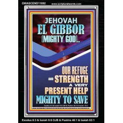 JEHOVAH EL GIBBOR MIGHTY GOD OUR REFUGE AND STRENGTH  Unique Power Bible Portrait  GWASCEND11892  "25x33"