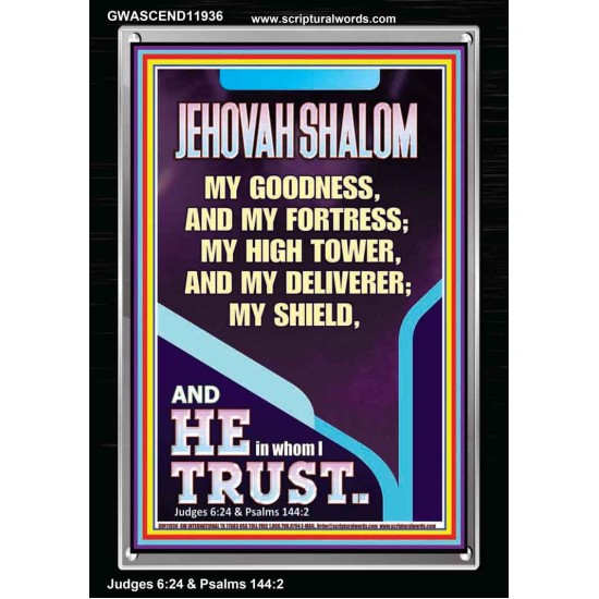 JEHOVAH SHALOM MY GOODNESS MY FORTRESS MY HIGH TOWER MY DELIVERER MY SHIELD  Unique Scriptural Portrait  GWASCEND11936  