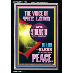 THE VOICE OF THE LORD GIVE STRENGTH UNTO HIS PEOPLE  Bible Verses Portrait  GWASCEND11983  