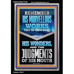 REMEMBER HIS MARVELLOUS WORKS  Christian Wall Décor  GWASCEND12186  "25x33"