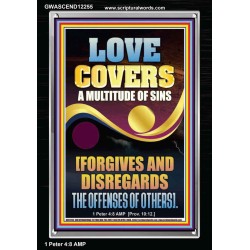 LOVE COVERS A MULTITUDE OF SINS  Christian Art Portrait  GWASCEND12255  "25x33"