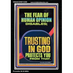 TRUSTING IN GOD PROTECTS YOU  Scriptural Décor  GWASCEND12286  "25x33"