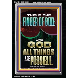 BY THE FINGER OF GOD ALL THINGS ARE POSSIBLE  Décor Art Work  GWASCEND12304  "25x33"