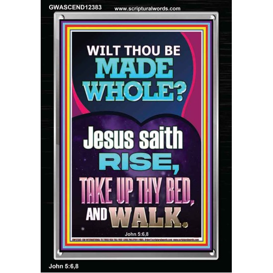 RISE TAKE UP THY BED AND WALK  Bible Verse Portrait Art  GWASCEND12383  