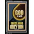 GOD IS WITH THOSE WHO OBEY HIM  Unique Scriptural Portrait  GWASCEND12680  "25x33"