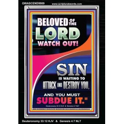 BELOVED WATCH OUT SIN IS ROARING AT YOU  Sanctuary Wall Portrait  GWASCEND9989  "25x33"
