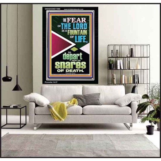 THE FEAR OF THE LORD IS THE FOUNTAIN OF LIFE  Large Scripture Wall Art  GWASCEND11966  