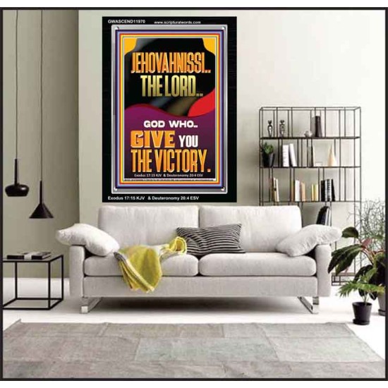 JEHOVAH NISSI THE LORD WHO GIVE YOU VICTORY  Bible Verses Art Prints  GWASCEND11970  