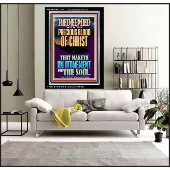 REDEEMED WITH THE PRECIOUS BLOOD OF CHRIST  Custom Wall Décor  GWASCEND12334  