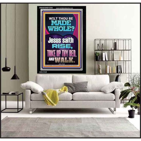 RISE TAKE UP THY BED AND WALK  Bible Verse Portrait Art  GWASCEND12383  