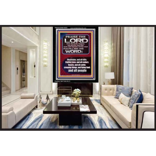 PRAISE HIM - STORMY WIND FULFILLING HIS WORD  Business Motivation Décor Picture  GWASCEND10053  