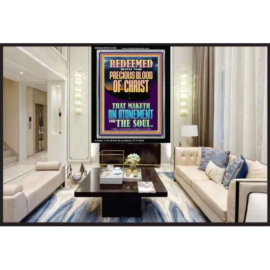 REDEEMED WITH THE PRECIOUS BLOOD OF CHRIST  Custom Wall Décor  GWASCEND12334  