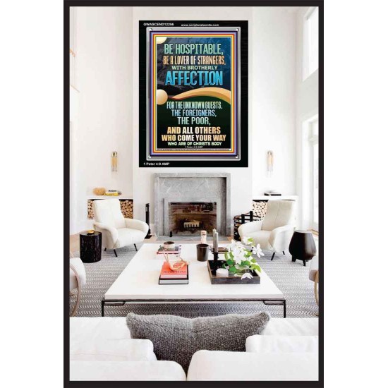 BE HOSPITABLE BE A LOVER OF STRANGERS WITH BROTHERLY AFFECTION  Christian Wall Art  GWASCEND12256  