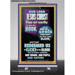 YOU ARE WORTHY TO OPEN THE SEAL OUR LORD JESUS CHRIST   Wall Art Retractable Stand  GWBREAKTHROUGH10041  "30x80"