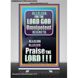 ALLELUIA THE LORD GOD OMNIPOTENT REIGNETH  Home Art Retractable Stand  GWBREAKTHROUGH10045  