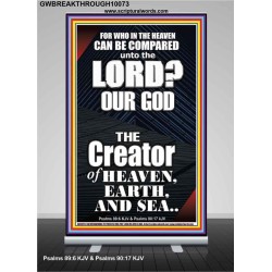 WHO IN THE HEAVEN CAN BE COMPARED TO JEHOVAH EL SHADDAI  Affordable Wall Art Prints  GWBREAKTHROUGH10073  "30x80"