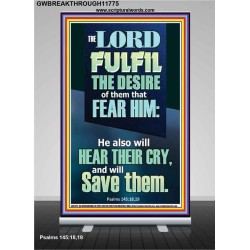 DESIRE OF THEM THAT FEAR HIM WILL BE FULFILL  Contemporary Christian Wall Art  GWBREAKTHROUGH11775  "30x80"