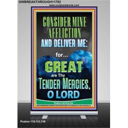 CONSIDER MINE AFFLICTION O LORD MY GOD  Christian Quote Retractable Stand  GWBREAKTHROUGH11782  "30x80"
