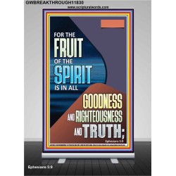 FRUIT OF THE SPIRIT IS IN ALL GOODNESS, RIGHTEOUSNESS AND TRUTH  Custom Contemporary Christian Wall Art  GWBREAKTHROUGH11830  "30x80"