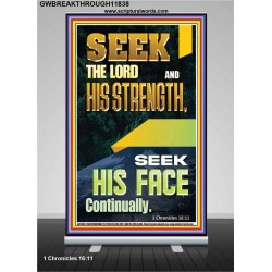 SEEK THE FACE OF GOD CONTINUALLY  Unique Scriptural ArtWork  GWBREAKTHROUGH11838  "30x80"