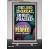 THE LORD IS GREAT AND GREATLY TO PRAISED FEAR THE LORD  Bible Verse Retractable Stand Art  GWBREAKTHROUGH11864  "30x80"