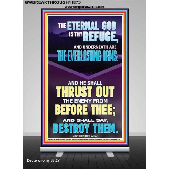 THE EVERLASTING ARMS OF JEHOVAH  Printable Bible Verse to Retractable Stand  GWBREAKTHROUGH11875  