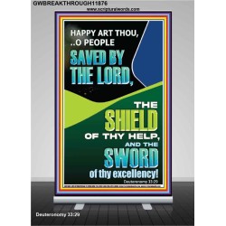 O PEOPLE SAVED BY THE LORD  Printable Bible Verse to Retractable Stand  GWBREAKTHROUGH11876  "30x80"