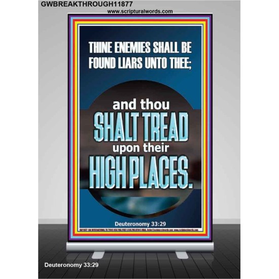 THINE ENEMIES SHALL BE FOUND LIARS UNTO THEE  Printable Bible Verses to Retractable Stand  GWBREAKTHROUGH11877  