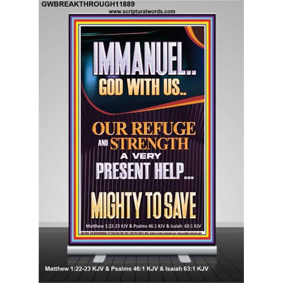 IMMANUEL GOD WITH US OUR REFUGE AND STRENGTH MIGHTY TO SAVE  Sanctuary Wall Picture  GWBREAKTHROUGH11889  