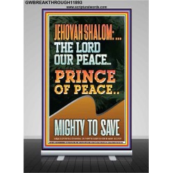 JEHOVAH SHALOM THE LORD OUR PEACE PRINCE OF PEACE MIGHTY TO SAVE  Ultimate Power Retractable Stand  GWBREAKTHROUGH11893  "30x80"