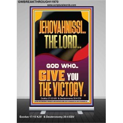 JEHOVAH NISSI THE LORD WHO GIVE YOU VICTORY  Bible Verses Art Prints  GWBREAKTHROUGH11970  "30x80"
