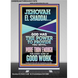 JEHOVAH EL SHADDAI THE GREAT PROVIDER  Scriptures Décor Wall Art  GWBREAKTHROUGH11976  "30x80"