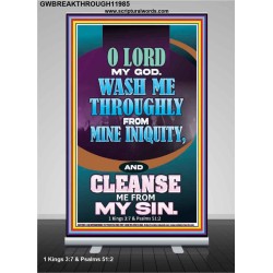WASH ME THOROUGLY FROM MINE INIQUITY  Scriptural Verse Retractable Stand   GWBREAKTHROUGH11985  "30x80"
