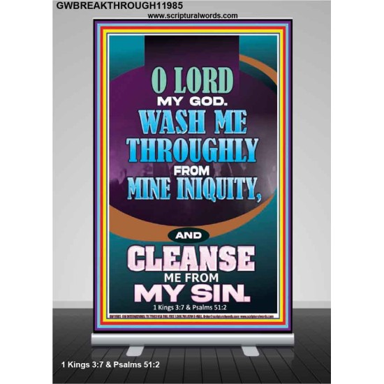 WASH ME THOROUGLY FROM MINE INIQUITY  Scriptural Verse Retractable Stand   GWBREAKTHROUGH11985  