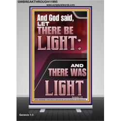 AND GOD SAID LET THERE BE LIGHT  Christian Quotes Retractable Stand  GWBREAKTHROUGH11995  